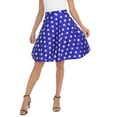 thumbnail image 6 of HDE Skirts for Women - Midi Skirt Skater Skirt Knee Length High Waist Fun Prints Blue & White Stars XL, 6 of 6