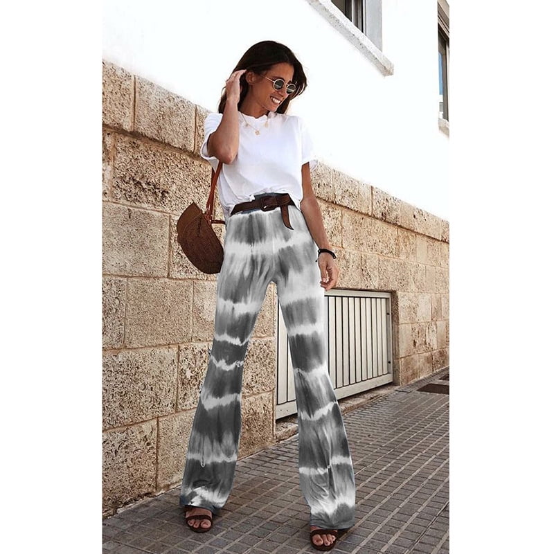 tie dye flare pants outfit