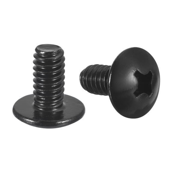 1/4-20 x 1/2" Truss Head Phillips Machine Screws, 304 Stainless Steel 18-8, Black Oxide Finish, 20 Pack