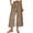 ☪25-Coffee, variant on Women's Spring Fall Plaid Elastic Waist Straight 7/8 Pants - Versatile Casual Bottoms with Pockets for Daily Wear and Weekend Outings