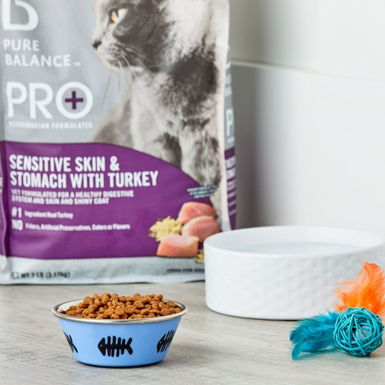 Pure Balance PRO Sensitive Skin Stomach with Turkey Dry Cat Food 7 lbs