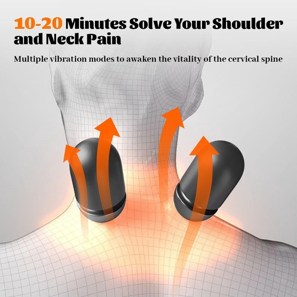 3-in-1 Neck Massager Pillow, 2026 New Neck Massager with Heating, Traction & Vibration Function, Deep Tissue Massage, Hump Corrector, Memory Foam Pillows for Sleep Aid and Relaxation