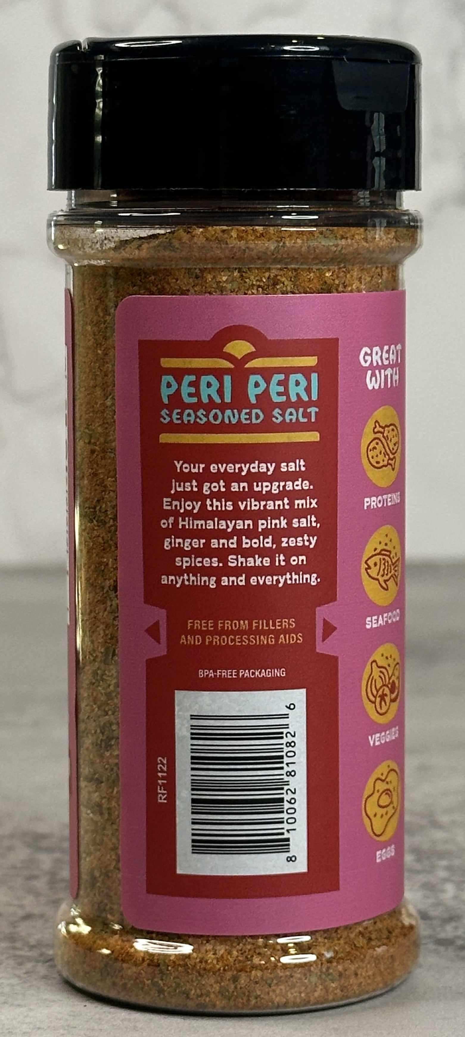 Riega Peri Peri Himalayan Pink Seasoned Salt Shaker, 4.9 oz, No Artificial Ingredients, Vegan