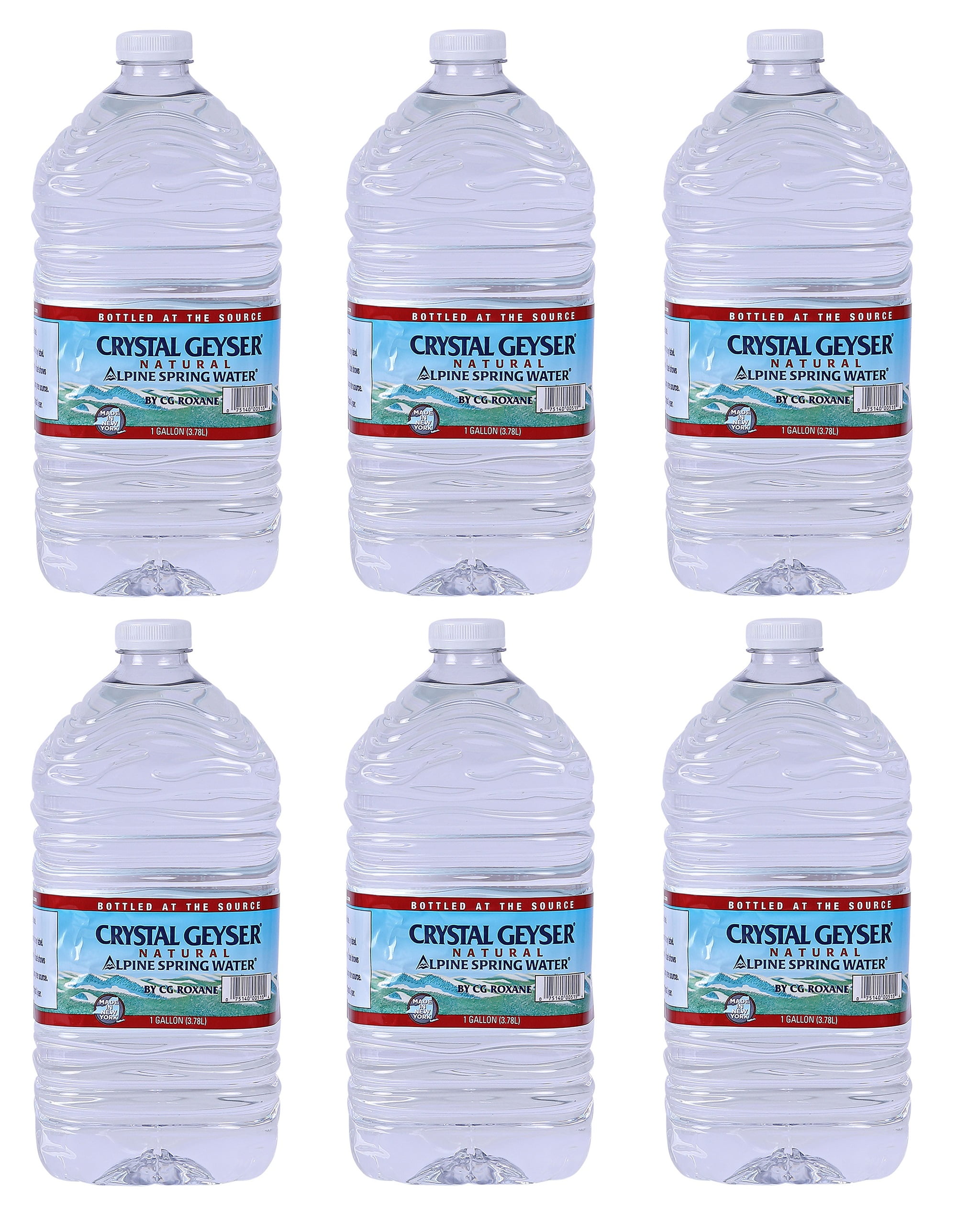 Crystal Geyser Alpine Spring Water, 1 Gallon Jug, Case of 6