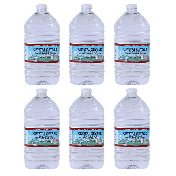 Crystal Geyser Alpine Spring Water, 1 Gallon Jug, Case of 6