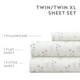 thumbnail image 6 of Noble Linens 4 Piece Pattern Microfiber Bed Sheets Set, Ivory Painted Meadow, Twin, 6 of 8