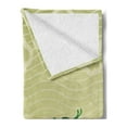 thumbnail image 2 of Dragon Soft Flannel Fleece Throw Blanket, Tatsu Mythical Animal Chips in Ocean Design, Cozy Plush for Indoor and Outdoor Use, 50" x 70", Pistachio and Fern Green, by Ambesonne, 2 of 5