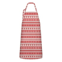 Red and White Christmas Apron-Garden Aprons for Women with Pockets-Cotton Linen Waterproof Kitchen Cooking Gardening Aprons Adjustable for Kitchen,Cooking,BBQ and Salon 32"x27"
