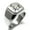 Silver, variant on Stainless Steel Letter L Initial Floral Monogram Engraved Engraved Square Flat Top Biker Style Polished Signet Ring