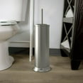 thumbnail image 5 of Slim Compact Freestanding Toilet Bowl Brush and Holder for Bathroom Storage and Organization - Space Saving, Sturdy, Deep Cleaning, Covered Brush, Metal in Brushed Finish, 5 of 6