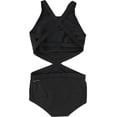 thumbnail image 2 of Reebok Womens Solid One Piece Halter Top Swimsuit, Black, X-Small, 2 of 2