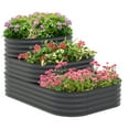 thumbnail image 1 of Outsunny 3-Tier Raised Garden Bed Planter Box with Safety Edging Grey, 1 of 6