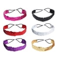 thumbnail image 2 of EeaseMX 6 piezas de sirena con lentejuelas vendas, accesorio para cabello brillante reversible con cordón elástico para mujeres y niñas (Negro + Plata + Oro + Rosa + Rojo + Púrpura), 2 of 8