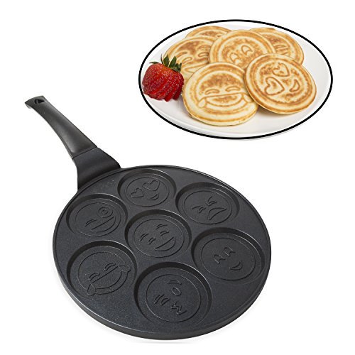 Emoji Smiley Face Pancake Pan Nonstick Pan Cake Griddle with 7