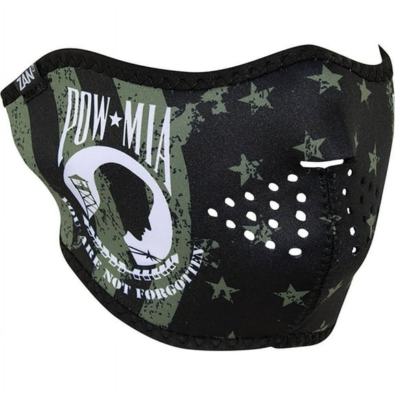 Zan Headgear Half Face Mask (One Size Fits Most, Pow Mia Flag)