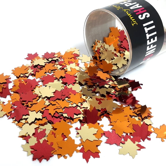 Confetti Maple Leaf 1/2" Orange, Reds - Pouch (1/2 oz) - CCP9424