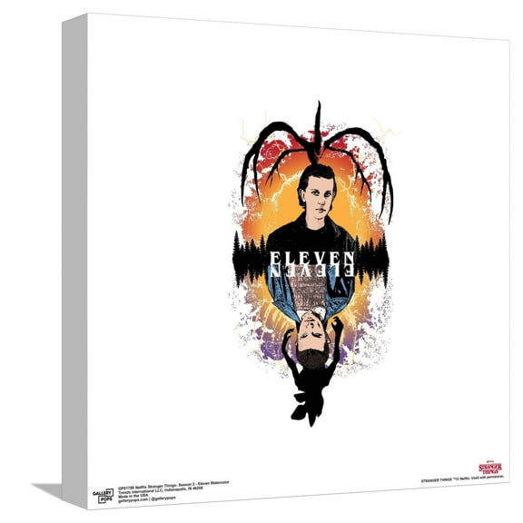 Gallery Pops Netflix Stranger Things: Season 2 - Eleven Watercolor Canvas Wall Art, Unframed Version, 12" x 12"
