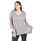 thumbnail image 1 of Blusa asimetrica con pedreria Roman Fashion /Tallas Extras, 1-204N (Gris) gris 38, 1 of 6