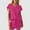 Hot Pink, variant on Women's V-Neck Short Sleeve Top and Shorts Set Casual Summer Outfit Soft Comfortable Wear Stylish Two Piece Suit for Daily