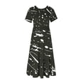thumbnail image 3 of ZHUGeLI Women's Summer Casual Short Sleeve Crewneck Swing Dress Flowy Tiered Maxi Beach Dress with Pockets, 3 of 4