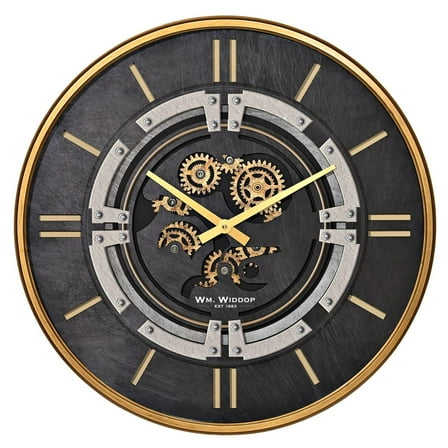 Wm Widdop Industrial Style Wall Clock with Moving Gears 60cm