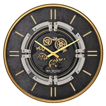 Wm Widdop Industrial Style Wall Clock with Moving Gears 60cm