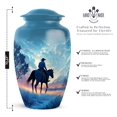thumbnail image 2 of Cowboy Memorial Urn For Men And Woman - Blue Urns For Human Ashes Adult Man - 10 Inch 1 Large Cremation Urn For Male & Female - Small Keepsake Urns For Human Ashes For Mother Set Of 4, 3 Inch, 2 of 7