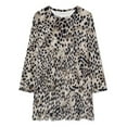 thumbnail image 2 of Glacier Black And Gray Cheetah Print Loose Dress Evening Dress Summer Dresses for Women Luxury Dress Long Sleeved Dress, 2 of 4