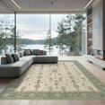 thumbnail image 2 of ODIKA 8'x10' Washable Area Rug Green Ivory Sage Floral Medallion Intricate Botanical Motif with Elegant Border for Dining Room, Large Office, Lounge, Non-Slip Chair-Friendly Mat, 2 of 7