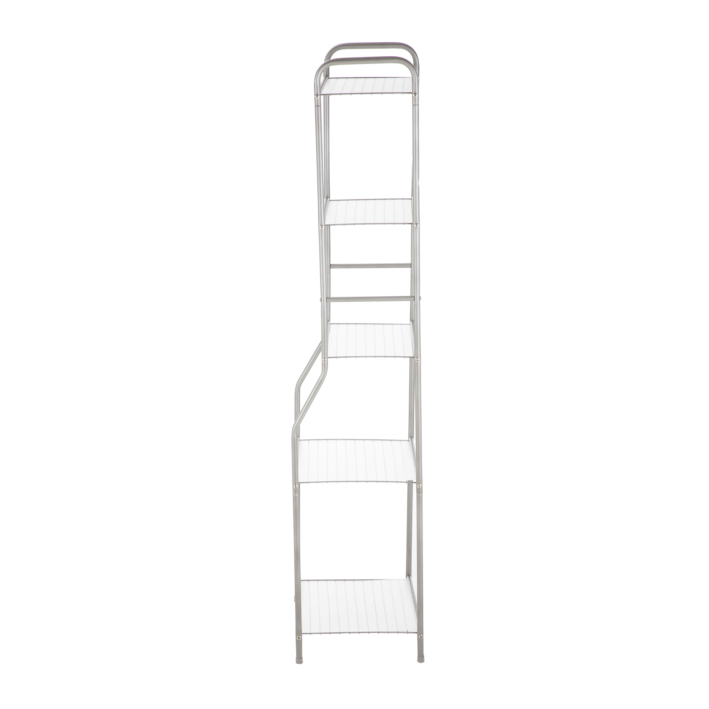 Mainstays 5-Shelf Bathroom Storage Tower with Steel Frame in Satin Nickel