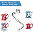 thumbnail image 3 of Stainless Steel Spiral Dough Hook & Whisk 2-Pack for KitchenAid 7QT Bowl-Lift Stand Mixers, Food Grade Replacement Attachments, Dishwasher Safe, 3 of 9