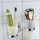 thumbnail image 3 of Soporte doble para cepillos de dientes, soporte para vaso de vidrio, organizador de baño montado en la pared, portavasos para enjuague bucal, para, 3 of 7