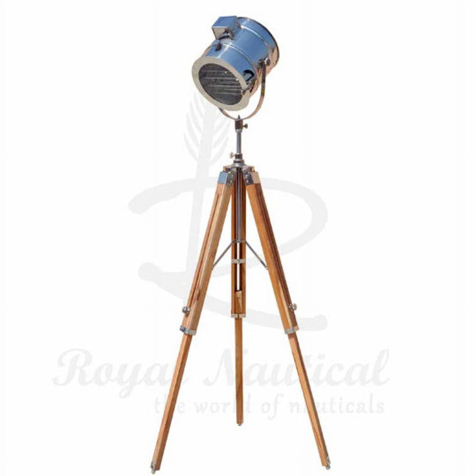 Teak Wood Nautical Designer LED Contemporary Floor Lamp, Retro Floor Lamp Shade and Max LED E27 Floor Lamp, Metal for Living Room, Bedroom