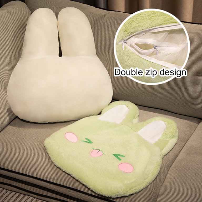 45cm Rabbit Head Pillow Fluffy PP Cotton Filling Lovely Bunny Doll