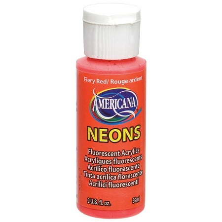 UPC: 0016455604304 | DecoArt Americana Acrylic Paint 2 oz. Neon Fiery Red