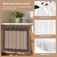 Brown Geometric Kitchen Oven Curtain, Black Greek Key Design Abstract ...
