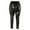 Black, variant on YONGHS Kids Girls Shiny Metallic Hip Hop Street Dance Harem Pants Trouser Black 5-6