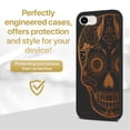 thumbnail image 2 of Case Yard Wooden Case for iPhone-SE Soft TPU Silicone cover Slim Fit Shockproof Wood Protective Phone Cover for Girls Boys Men and Women Supports Wireless Charging Ice Skull Design, 2 of 7