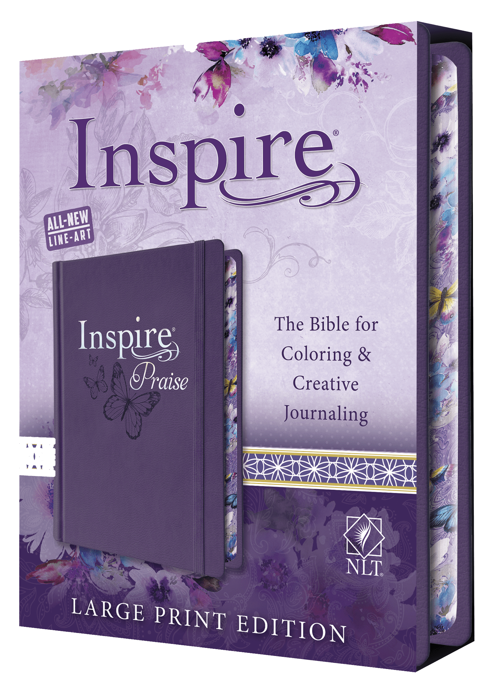 Inspire PRAISE Bible Large Print NLT (Hardcover LeatherLike, Purple ...