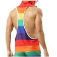thumbnail image 4 of HOOMEUMY Men's Colorful Fishnet Tank Top with Hood Mesh Sleeveless Tank Top Breathable Lightweight Casual UnderVest Multicolor M, 4 of 6