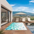thumbnail image 3 of Ombre Teal Polka Dot Outdoor Rug for Patio/Deck/Porch, Non-Slip Large Area Rug 5 x 7 Ft, Abstract Watercolor Geometric Gradient Indoor Outdoor Rugs Washable Area Rugs, Camping Rug Carpet Runner, 3 of 8