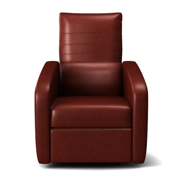 Costway Manual Recliner Chair Contemporary Foldable-Back Leather Reclining Chair Sofa