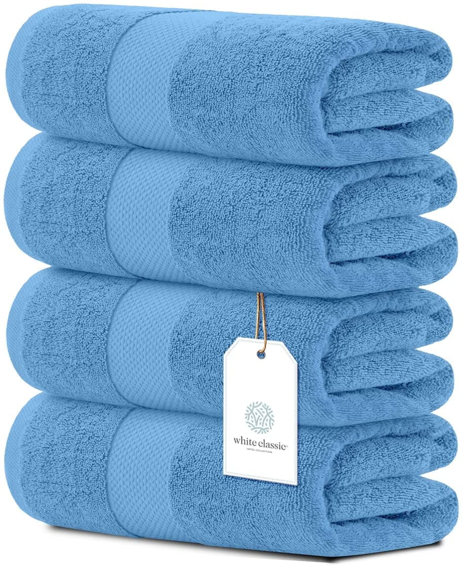 Luxury Cotton Bath Towels Large Highly Absorbent Hotel spa Collection Bathroom Towel 27x54 Inch Set of 4 Light Blue 4 in Togo at XOF 88980 Rating 5