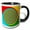 Black/White, variant on 3drose, Hypnotic Abstract Spiral Design in Red Yellow Green and Blue, 15oz Two-tone Blue Mug