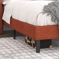 thumbnail image 3 of Einfach Full Size Platform Bed Frame with Fabric Upholstered Wingback Headboard, Burnt Orange, 3 of 6