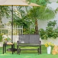 thumbnail image 4 of Topeakmart 2-Person Patio Swing Glider Bench Texteline with Steel Frame, Gray, 4 of 7