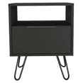 thumbnail image 4 of Nightstand 22"H, One Open Shelf, Single Door Cabient, Hairpin Legs, Black, 4 of 5
