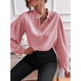 thumbnail image 4 of Button Down Shirts for Women, Womens Fall Tops, Business Casual Tops for Women Pink S, 4 of 8