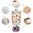 thumbnail image 6 of Yayeee 2 Pack Qtip Holder Bathroom Cotton Swab Canister with Lid Clear Dispenser Set, Blue Leaves, 6 of 6