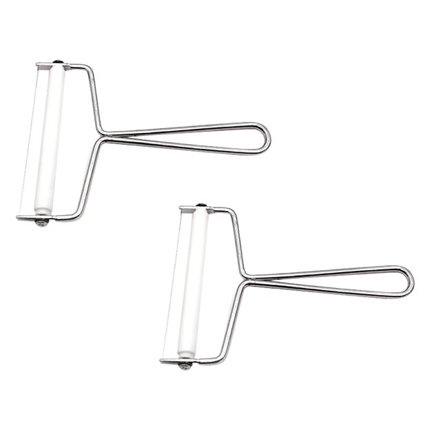 Oleegame 2PC Tin Foil Roll Stainless Steel Cheese Scraper Baking Cheese Slicer Multi Function Butter Cheese Slitter Butter Wire Scraper Silver